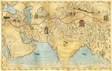 MAPS & ATLAS - SILK ROAD TRADE ROUTES MAP