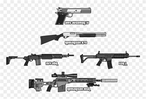 All Weapons From Gta V - Gta 6 Weapons, HD Png Download - 777x518 ...