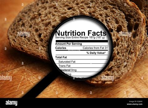 Bread nutrition facts Stock Photo - Alamy