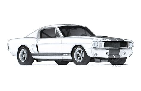 1966 Ford Mustang Shelby GT350R Drawing by Vertualissimo.deviantart.com ...