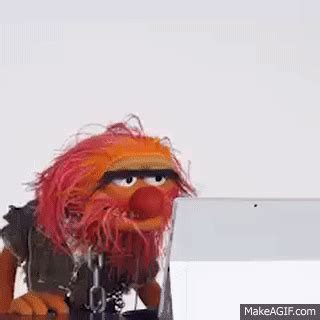 Tech frustration. Not work! Animal. Muppets. on Make a GIF