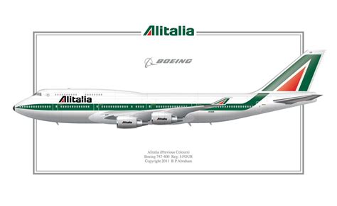 Alitalia Boeing 747-400 Airplane Drawing, Boeing 747 400, Airline Logo ...