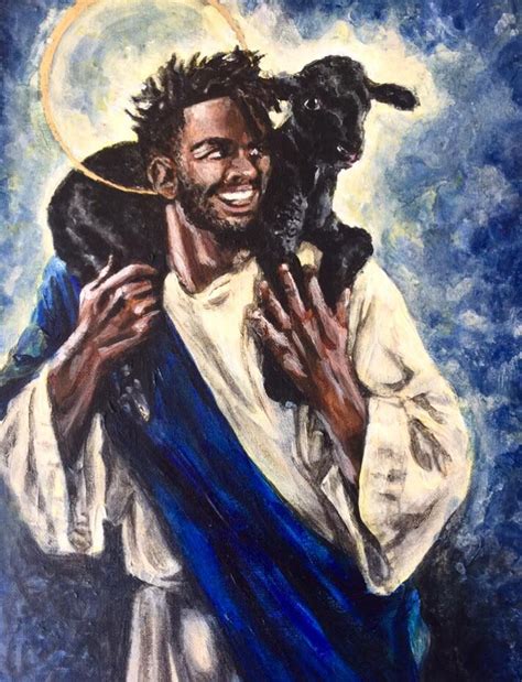 Black Jesus (acrylic painting by me) : r/pics