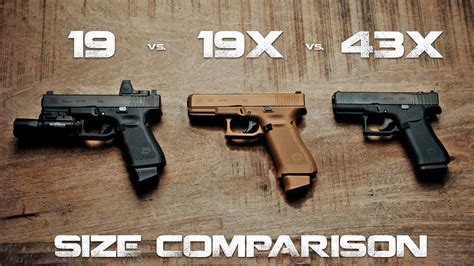 Glock 19 vs 19X vs 43X Size Comparison - YouTube