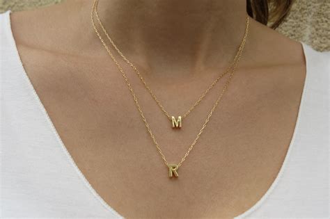 Goldfilled Initial Necklace - Gold Letter Necklace, Gold Necklace ...