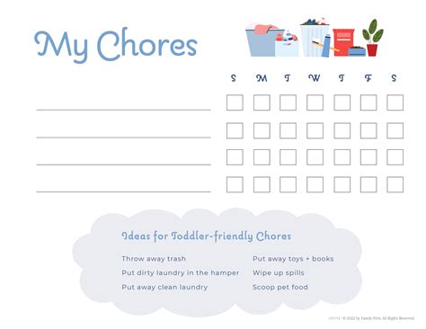 Free Printable Chore Charts Free Printable Chore Charts For Your | The ...