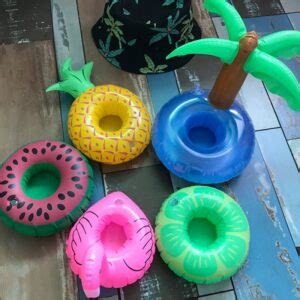 Mini Inflatable Pool Drink Holders Swim Ring Beverage Floats Party ...