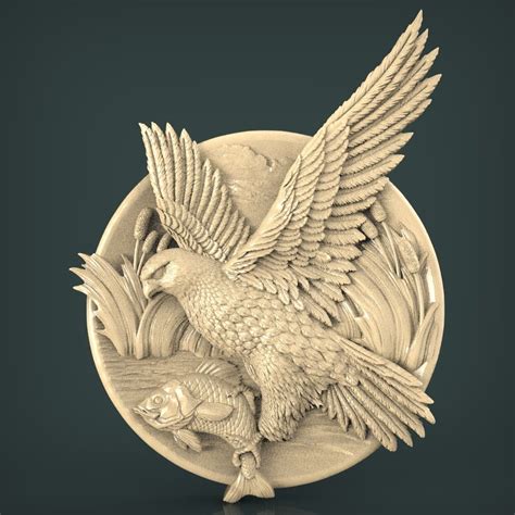 3D STL Model for CNC and 3d Printer - Bas-Relief "Hawk" (1825) - 3D STL ...