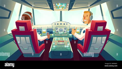 Pilot and co pilot cockpit Stock Vector Images - Alamy