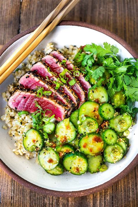 Easy Pan Seared Yellowfin Tuna Steak Recipe | Dandk Organizer