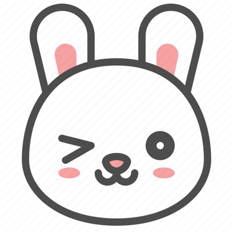 Animal, avatar, bunny, emoji, rabbit, wink icon - Download on Iconfinder