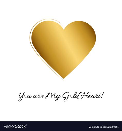 Gold heart Royalty Free Vector Image - VectorStock