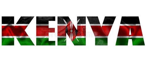 Inscription Kenya in the Colors of the Waving Flag of Kenya. Country ...