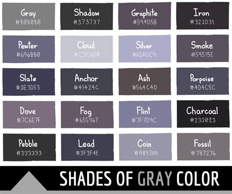 136 Shades of Gray Color With Names, Hex, RGB, CMYK Codes (2022)