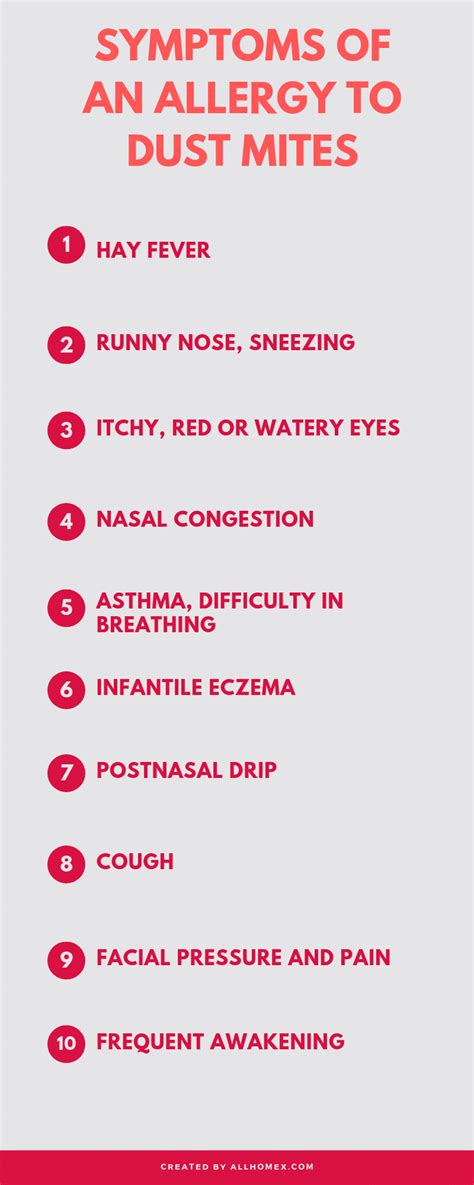 10 Symptoms of Allergy to Dust Mites [Infographics]