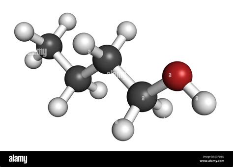 n-butanol (1-butanol) molecule. Used as flavouring and as a solvent ...