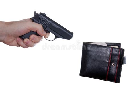 Gun aiming wallet stock image. Image of black, paying - 11800629