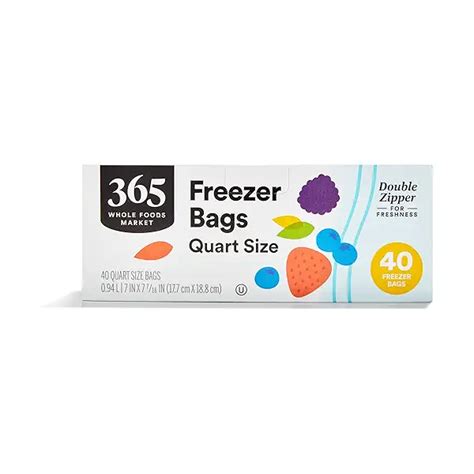 Quart Double Zipper Freezer Bag, 40 quart size bags at Whole Foods Market