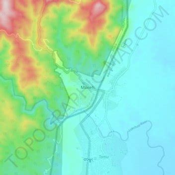 Moreh topographic map, elevation, terrain