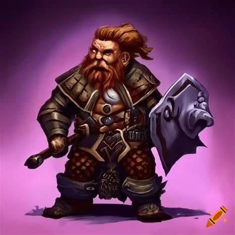 Illustration of a dwarf war domain cleric on Craiyon