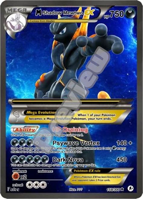 M Shadow Mewtwo Ex Pokemon Card | Etsy