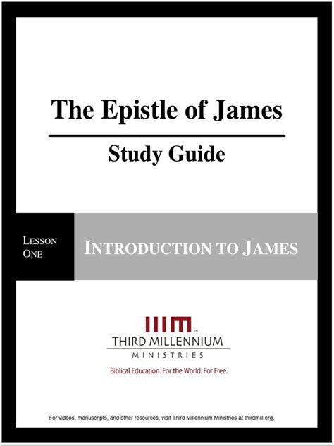 The Epistle of James - Lesson 1 - Study Guide | Epistle Of James | Acts ...