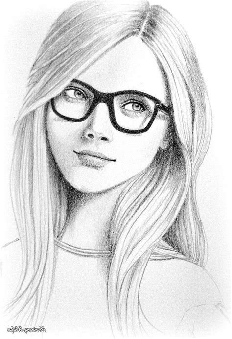 Cool Things to Draw: Girl with Glasses and Long Hair