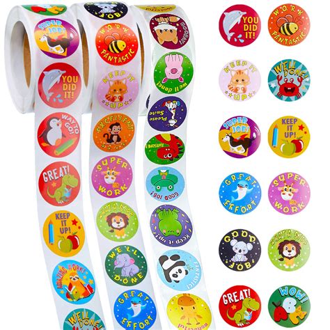 Buy 3 Rolls Motivational Stickers for Kids, 1500 Pieces Teacher Reward ...