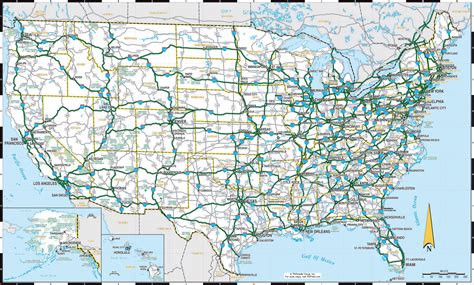 Large detailed highways map of the US. The US large detailed highways ...