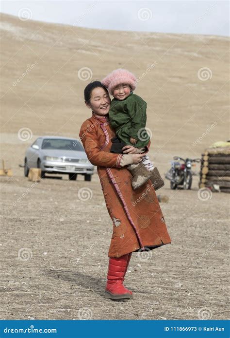 Mongolian Nomad People in Rural Area of Mongolia Editorial Stock Photo ...