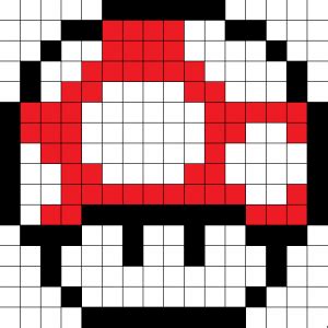 Minecraft Pixel Art Templates Mario Mushroom | Perler patterns, Perler ...