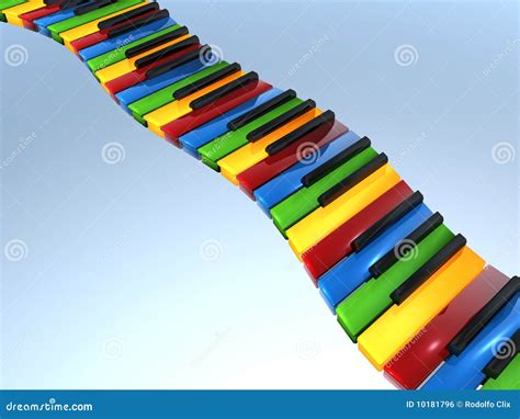 Primary Color Piano Keyboard Royalty Free Stock Image - Image: 10181796