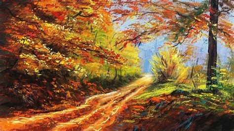 Autumn Forest Path Painting | Acrylic Landscape Painting in Time-Lapse ...