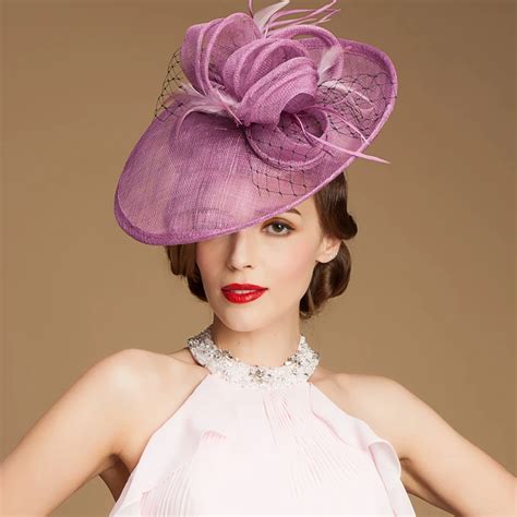 Ladies Sinamay Wedding Fascinator Hats Elegant Bridal Cocktail Hats ...