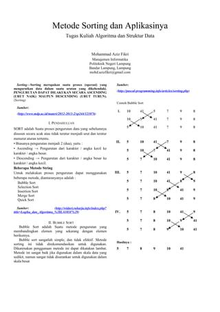 Tugas Algoritma M. Aziz Fikri | Zeyst Dokumen | PDF