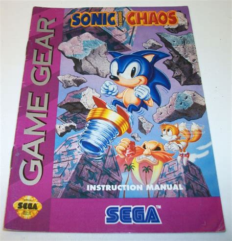 Sonic Chaos Manual for Sega Game Gear