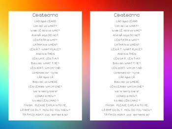 FREE Ceisteanna Poem- Gaeilge by Muinteoir na Gaeilge | TPT