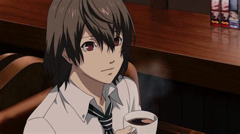 Akechi drinking coffee gif. | Persona 5 anime, Persona 5, Persona