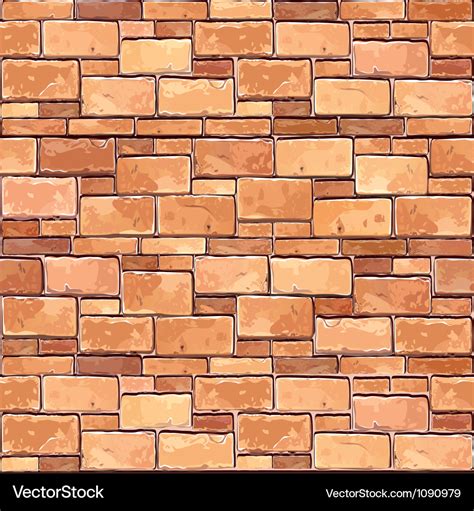 Brown brick wall seamless background Royalty Free Vector