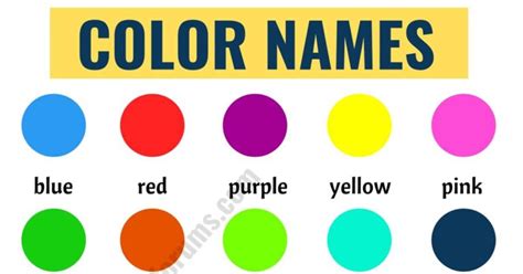 Color Names: List of Colors in English with the Picture! - ESL Forums