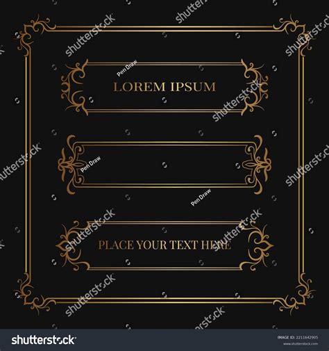 Vintage Frames Border Vector Set Stock Vector (Royalty Free) 2211642905 ...