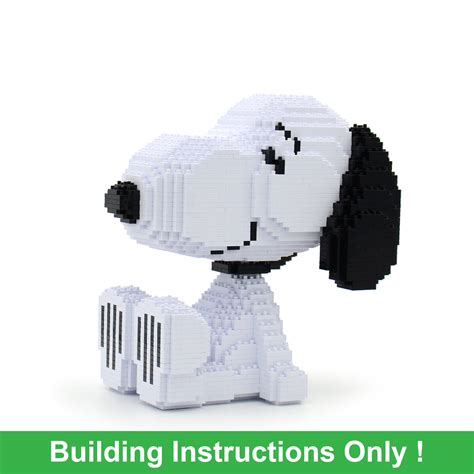 Snoopy (Peanuts) Brick Sculpture Building Instruction (Using JEKCA Lego ...