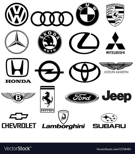 Basically car logotypes, on isolated white background. Download a Free ...