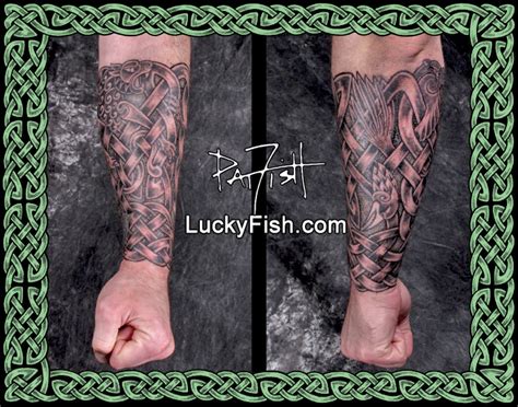 Heraldic Celtic Animal Sleeve Tattoo Design — LuckyFish, Inc. and ...