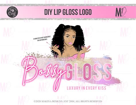 Lip Gloss Logo Design Gloss Logo Design Lip Gloss Logo | Etsy Ireland