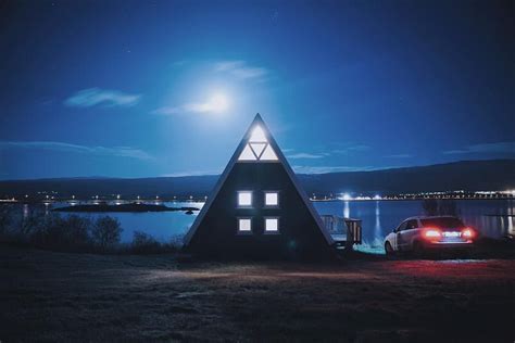 Triangle windows | A frame house, A frame cabin, Building