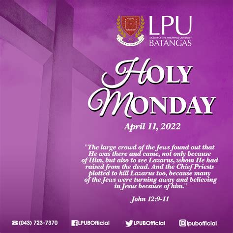 Holy Monday - Lyceum of the Philippines University - Batangas