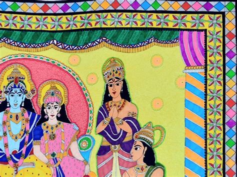 Shri Ram Darbar | Watercolor On Paper | By Chetansi | Exotic India Art