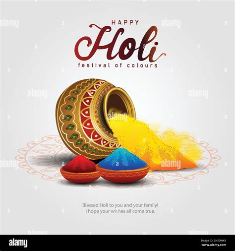 Beautiful poster for Indian festival Happy Holi with color pot ...