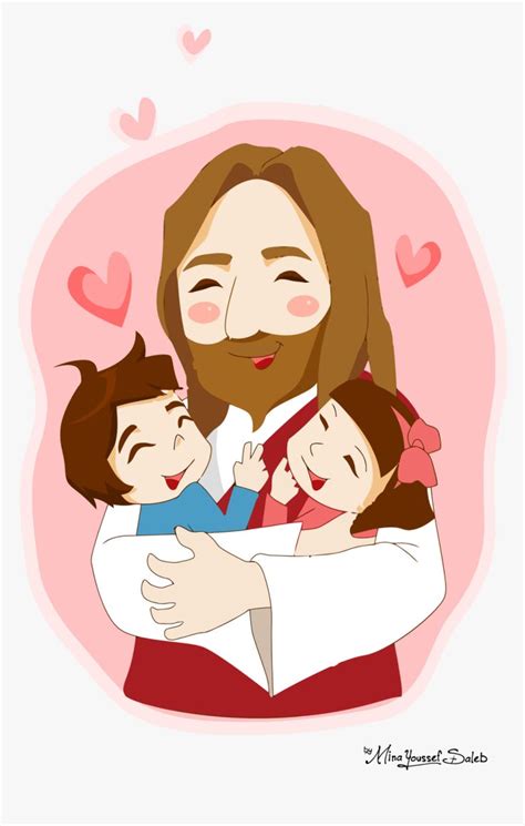 Jesus Clipart Vector - Jesus With Girl Happy Cartoon, HD Png Download ...